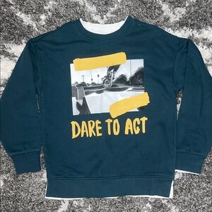 Zara Kids Collection Teal Graphic Sweater - size 9